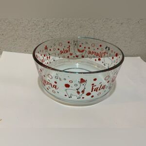 Pyrex CHRISTMAS FALALA LLAMA bowl